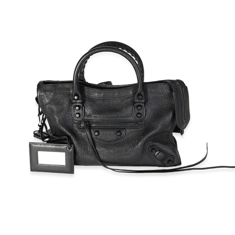 Balenciaga So Black Leather Metallic Edge City Bag